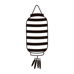 chinese lantern traditional decoration isolated icon line style
