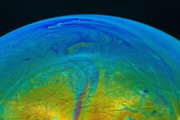 soap bubble on a black background