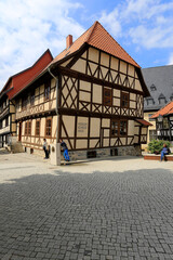 Das schiefe Haus in Wernigerode. Wernigerode, Sachsen-Anhalt, Deutschland, Europa