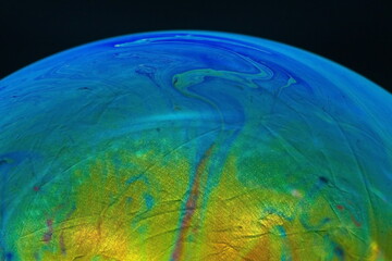 soap bubble on a black background