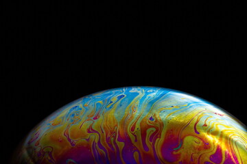 soap bubble on a black background