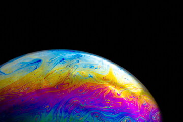 soap bubble on a black background