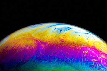 soap bubble on a black background