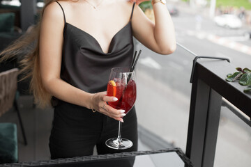 young woman in restaurant