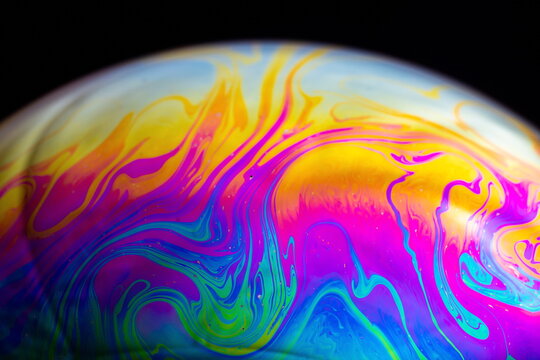soap bubble on a black background
