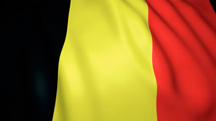 Waving realistic Belgium flag background, 3d illustration