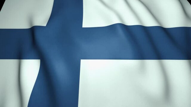 Waving realistic Finland flag, 4k background, loop animation