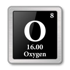 The periodic table element Oxygen. Vector illustration