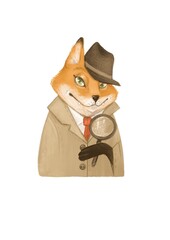 The Fox in a detective costume