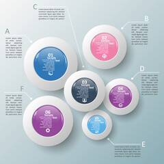 Abstract 3D Paper Infographics. Business template .Vector illustration
