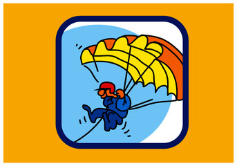 Recreation, sports and active pastime. paraglider. paraglider in the sky. Vector drawing for  illustrations.