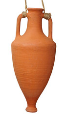 Ancient greek amphora on white
