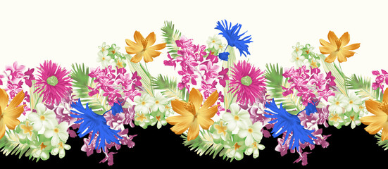 flower bodar design background for print, textile, wear, magazines, template, card, poster, brochure. Bright colors