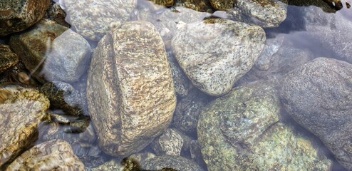 The beautiful stone underwater layer