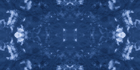 Seamless Denim Dyed Dirty Art Print. Ethnic 