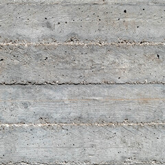 grey concrete wall closeup with wooden planks pattern imprint, seamless background