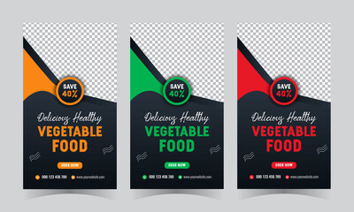 Social media post for food discount Instagram Stories template 