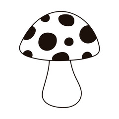 mushroom cartoon nature botanical isolated icon line style
