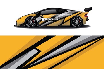 Fototapeta premium Sports car wrapping decal design 