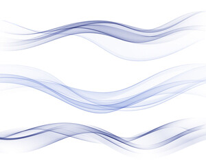 Set of blue abstract wave design element