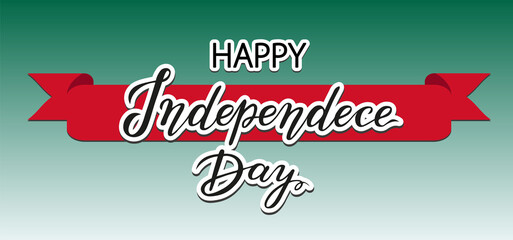 happy independence day with ribbon