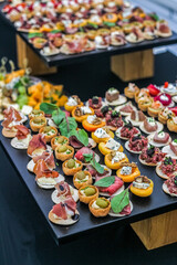Catering service for guests. Luxury food. 
