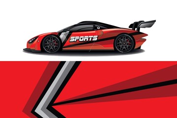 Obraz premium Sports car wrapping decal design