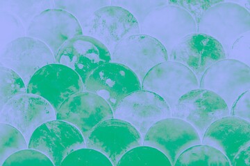 Fish scales japanese pattern. Abstract emerald green and pale violet color background © kvitkanastroyu