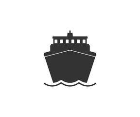 Fototapeta premium Sea, ship, shipping icon. Vector illustration, flat design.