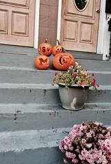 jack o lantern on the porch