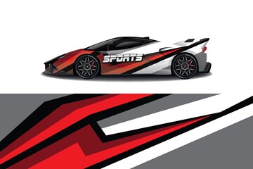 Sports car wrapping decal design