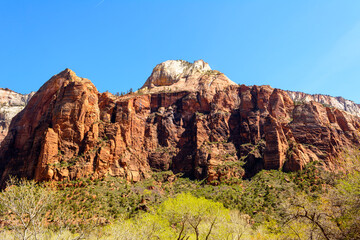Fototapeta na wymiar Beautiful scenery in Zion National Park located in the USA in southwestern Utah.