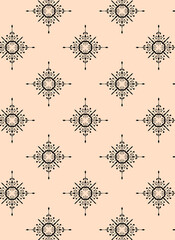 Seamless tropical flower, plant and leaf pattern background. and seamless geometric pattern