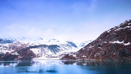 Cruise ship sailing in Glacier Bay National Park, Alaska