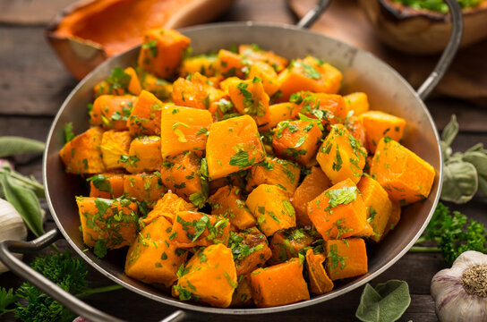 Roasted butternut squash with spices
