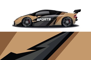 Sports car wrapping decal design