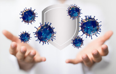 Corona Virus Healthcare Concept. Coronavirus protection Pandemic Sars Fever.