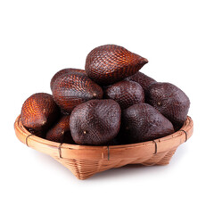 Salak fruit or snake fruit isolated on white background.