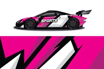 Sports car wrapping decal design