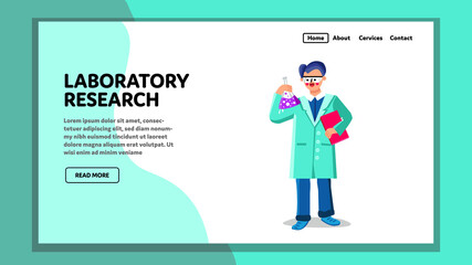 Laboratory Research And Experiment Worker Vector illustration