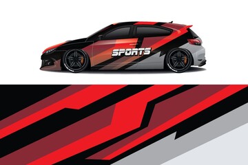 Sports car wrapping decal design