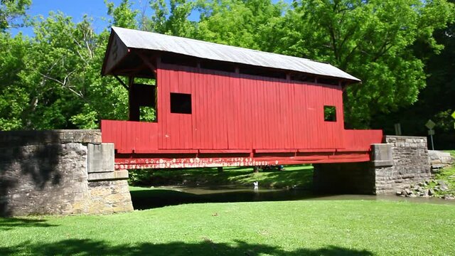 View of Ebenezer Covered Bridge in Pennsylvania, United States