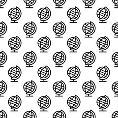 Seamless vector pattern of globe sign