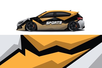 Sports car wrapping decal design