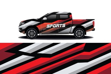 Naklejka premium Sports car wrapping decal design