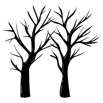 Isolated bare trees vector design