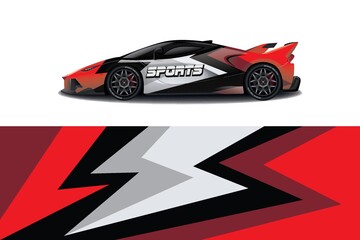 Sports car wrapping decal design