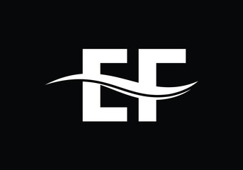 Obraz premium Initial Monogram Letter E F Logo Design Vector Template. E F Letter Logo Design