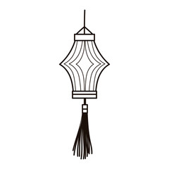 chinese lantern celebration decoration isolated icon line style