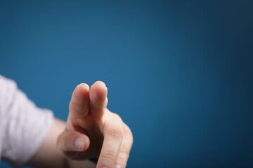 Naklejka premium touching young man finger pointing touch